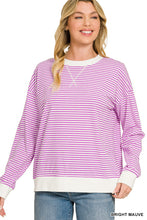 Load image into Gallery viewer, Mauve Stripe Pullover
