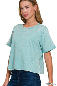 Dusty Teal Washed Tee