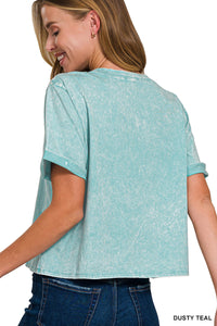 Dusty Teal Washed Tee