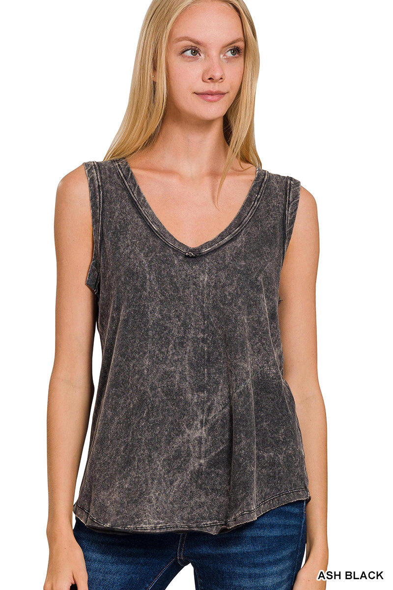 Ash Black Washed Tank