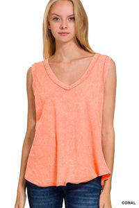 Coral Washed Tank
