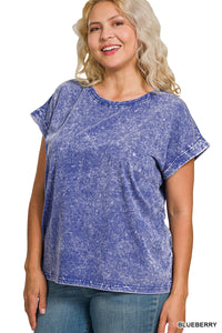 Blueberry Washed Tee - Plus