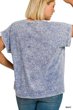Load image into Gallery viewer, Navy Washed Pocket Tee - Plus
