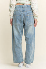 Load image into Gallery viewer, J.nna Washed Patchwork Barrel Denim
