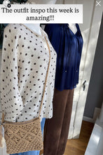 Load image into Gallery viewer, Oatmeal Polka Dot Cardigan
