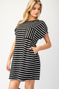 Black Striped T-Shirt Dress