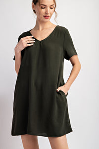 Moss V-Neck Mini Dress