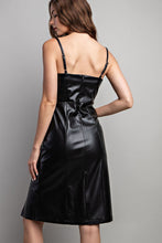 Load image into Gallery viewer, Black Faux Leather Dress
