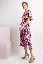 Load image into Gallery viewer, Violet Floral Midi Dress
