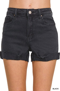 Black Denim Shorts