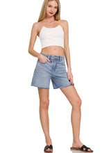 Load image into Gallery viewer, Raw Hem Denim Shorts
