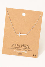 Load image into Gallery viewer, Sideways Cross Charm Necklace
