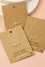 Load image into Gallery viewer, Side Pave Cross Charm Necklace
