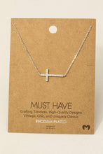 Load image into Gallery viewer, Side Pave Cross Charm Necklace

