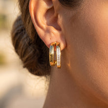 Load image into Gallery viewer, Double Baguette Hoops
