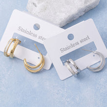 Load image into Gallery viewer, Double Baguette Hoops
