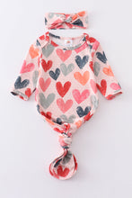 Load image into Gallery viewer, Watercolor Heart Baby Gown Set
