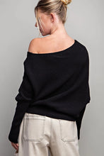 Load image into Gallery viewer, Black One Shoulder Sweater
