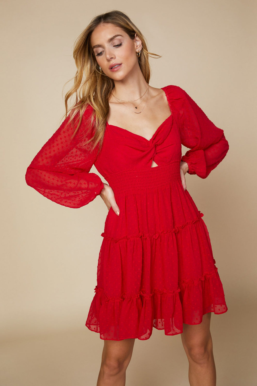 Scarlet Twist Front Dress