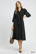 Load image into Gallery viewer, Black Jacquard Midi Dress
