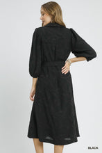 Load image into Gallery viewer, Black Jacquard Midi Dress
