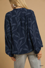 Load image into Gallery viewer, Navy Jacquard Top
