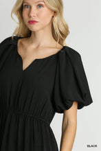 Load image into Gallery viewer, Black Split Neck Midi Dress
