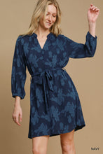 Load image into Gallery viewer, Navy Floral Belted Dress
