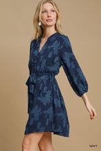 Load image into Gallery viewer, Navy Floral Belted Dress
