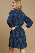 Load image into Gallery viewer, Navy Floral Belted Dress
