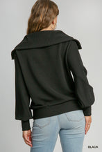 Load image into Gallery viewer, Black Textured Zip Pullover
