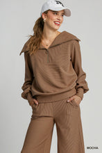 Load image into Gallery viewer, Mocha Textured Zip Pullover
