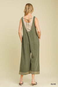 Olive Waffle Jumpsuit