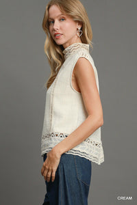 Cream Lace Tank