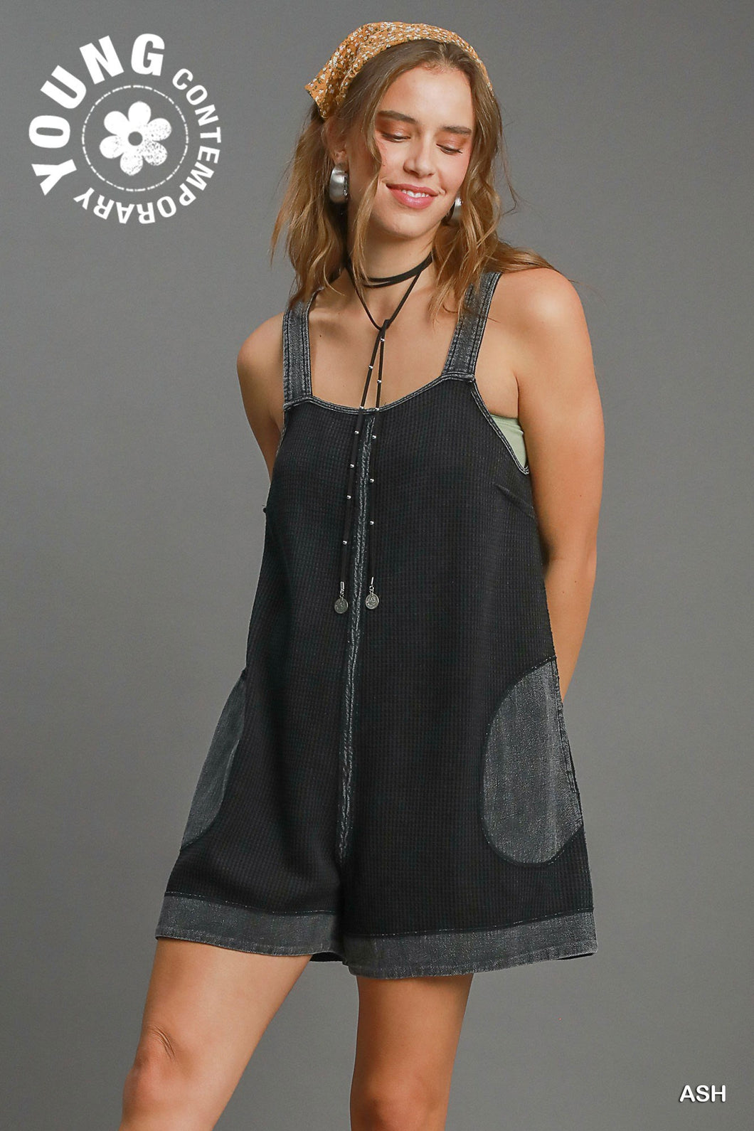 Ash Waffle Romper