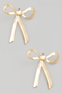 Gold Bow Studs