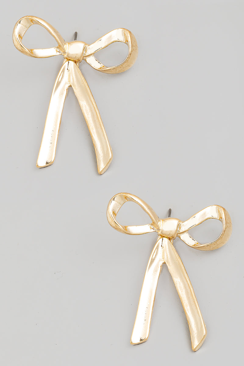 Gold Bow Studs