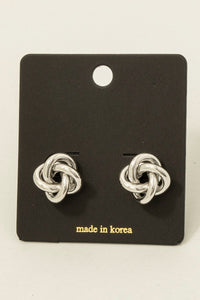 Silver Knotted Studs