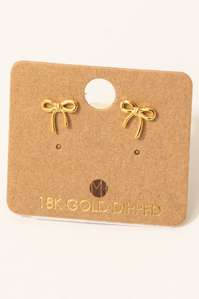 18K Mini Bow Studs