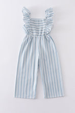 Load image into Gallery viewer, Kids Blue Smocked Jumpsuit
