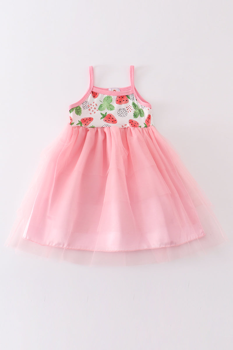 Strawberry Tulle Dress - Kids