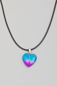Blue + Violet Heart Necklace