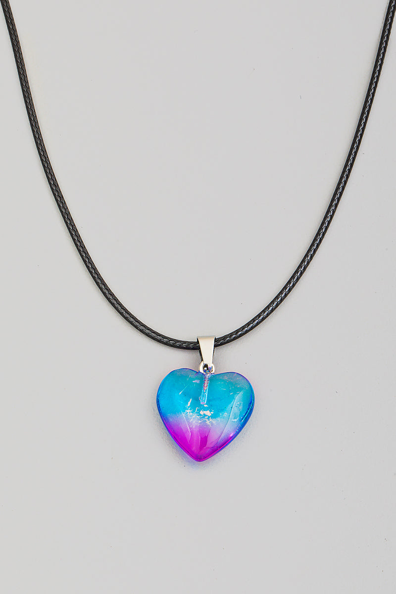 Blue + Violet Heart Necklace