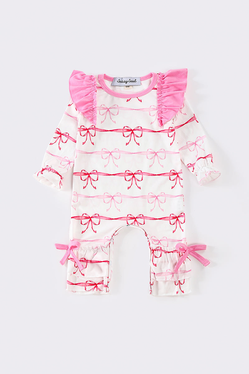 Pink Bow Romper - Baby