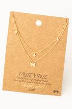 Load image into Gallery viewer, Layered Butterfly Charm Necklace
