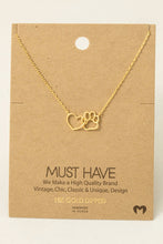 Load image into Gallery viewer, Paw + Heart Charm Necklace
