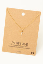 Load image into Gallery viewer, CZ Cross Charm Necklace
