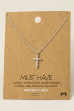 Load image into Gallery viewer, Cross Gem Charm Necklace
