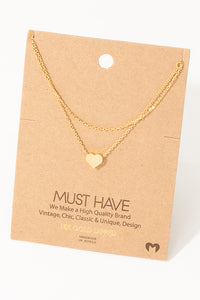 Layered Heart Charm Necklace