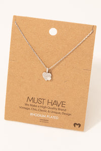Rhinestone Stud Heart Necklace